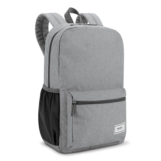 Solo New York Laptop Backpack for Women & Men -Carry On Bookbag for Travel & Work, Lightweight Bag, Side Mesh Pockets, Fits 15.6" Computer - Re:Solve, Grey