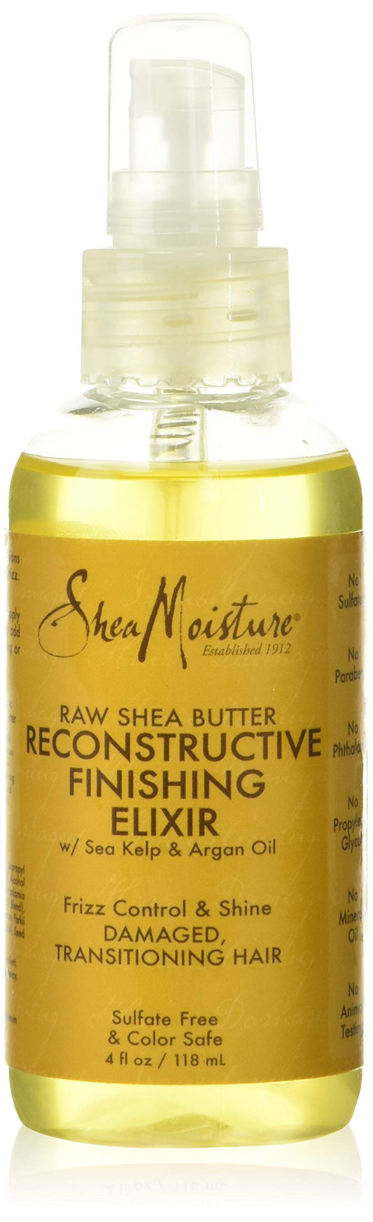 SheaMoisture Hair Styling Agent, Raw Shea Butter Reconstructive Finishing Elixir Hair Oil for Dry Hair, 4 oz