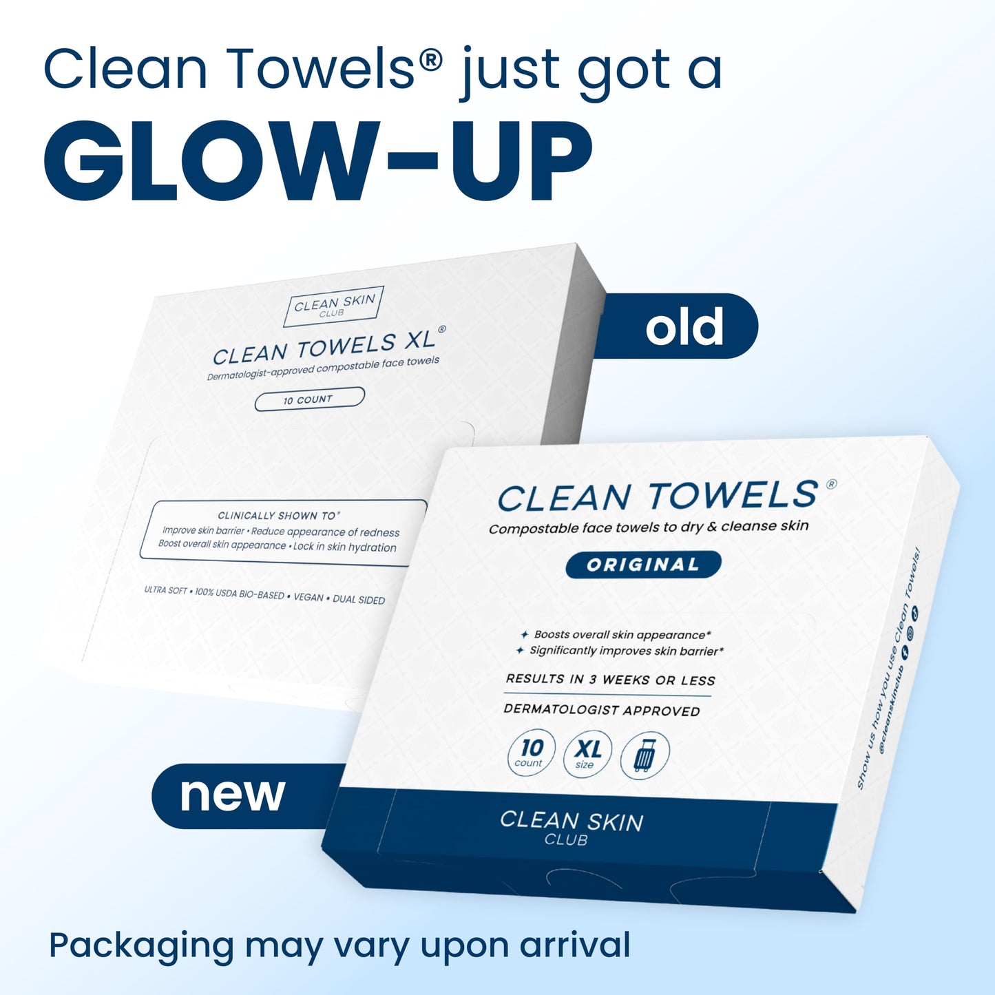 Clean Skin Club Clean Towels XL®, Travel Pack 100% USDA Biobased Disposable Face Towel, Eczema Association Accepted,Dry Wipes, TSA-Approved Travel Beauty and Personal Care CLEAN SKIN CLUB