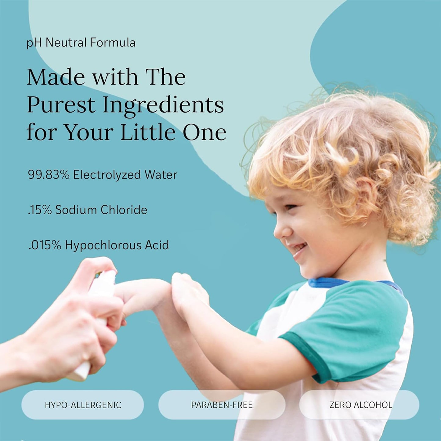Littley Infant & Toddler Hand Cleanser | Alcohol-Free HOCl Spray for Delicate Skin | Fragrance-Free Formula | Gentle & Convenient Hand Mist | Portable Beauty and Personal Care LITTLEY