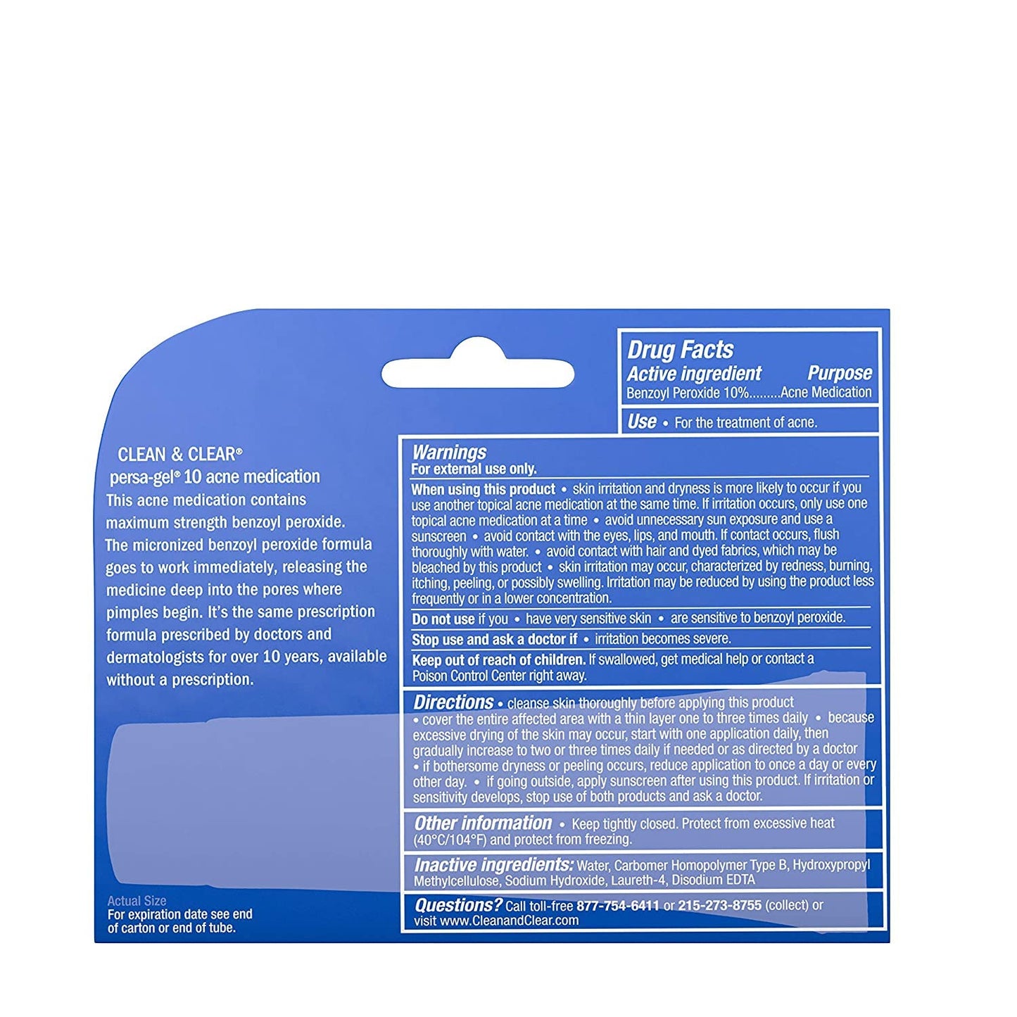 CLEAN & CLEAR Persa-Gel 10 Maximum Strength 1 oz (Pack of 5)