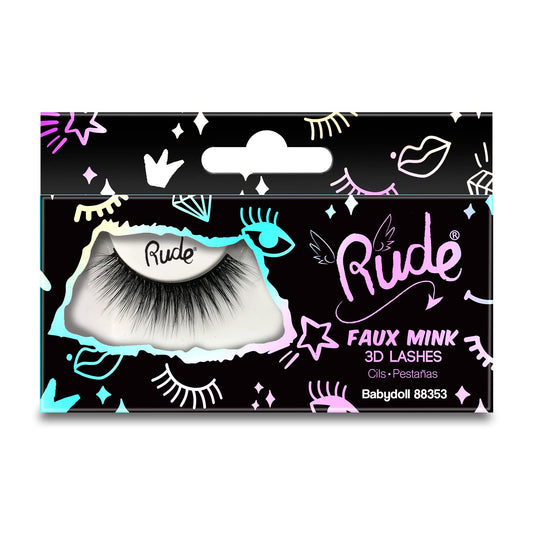 Rude Cosmetics Essential Faux Mink 3D Lashes - Babydoll Pair Women 1 Pc