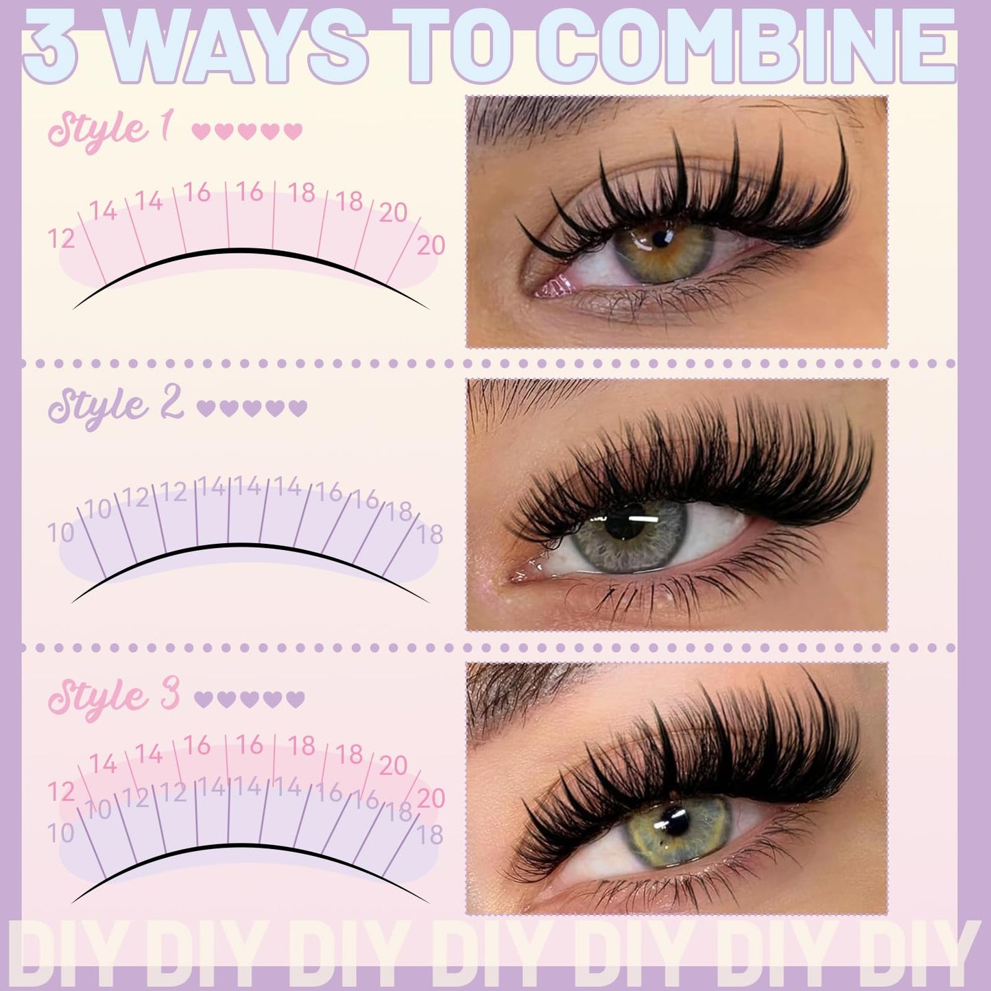 Lash Clusters Kit - 590Pcs Including Spikes Eyelashes & 4 Styles Mixed Set - From Natural to Thick With Lash Bond&Seal/Tweezers/Two Brush Suitable Beauty and Personal Care QUAFFLY