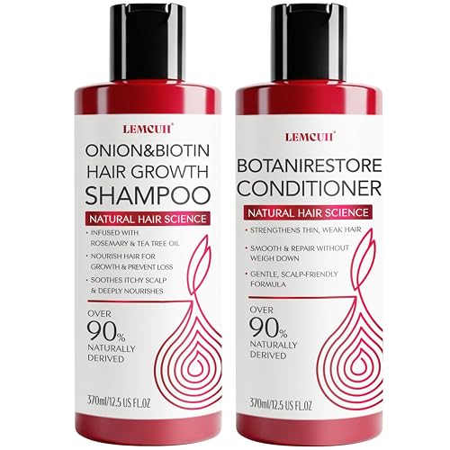 Onion Shampoo and Conditioner For Hair Growth - Onion Hydrosol Shampoo Duo With Biotin, Rosemary For Thinning and Healthier Thicker hair - Paraben