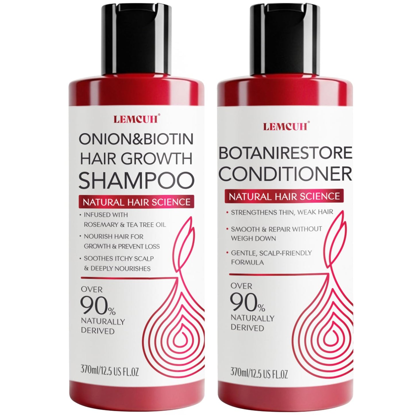 Onion Shampoo and Conditioner For Hair Growth - Onion Hydrosol Shampoo Duo With Biotin, Rosemary For Thinning and Healthier Thicker hair - Paraben