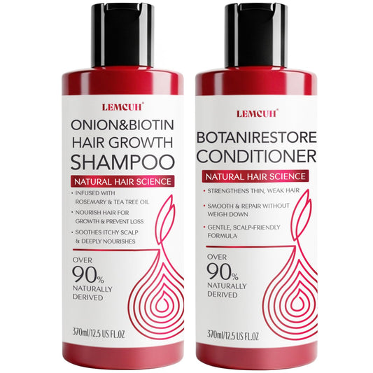 Onion Shampoo and Conditioner For Hair Growth - Onion Hydrosol Shampoo Duo With Biotin, Rosemary For Thinning and Healthier Thicker hair - Paraben
