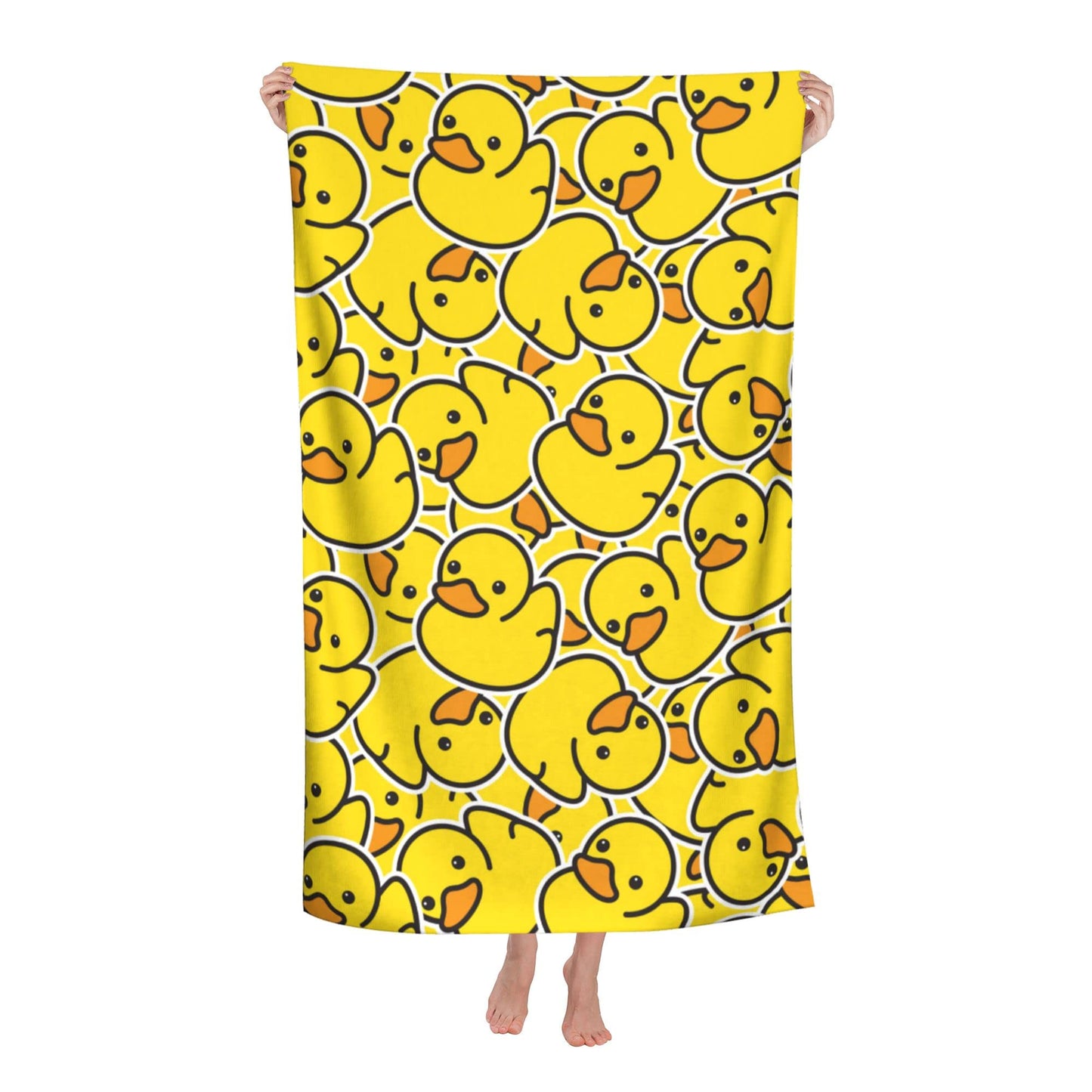 HUIANBPO Cute Rubber Ducky Pattern Microfiber Beach Towel 32x52inch,Large Bath Towels for Kids and Adults - Quick Dry Absorbent Sand Free Towel…