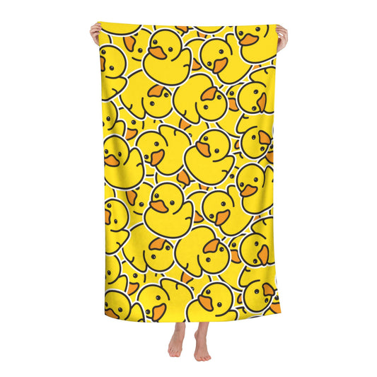 HUIANBPO Cute Rubber Ducky Pattern Microfiber Beach Towel 32x52inch,Large Bath Towels for Kids and Adults - Quick Dry Absorbent Sand Free Towel…
