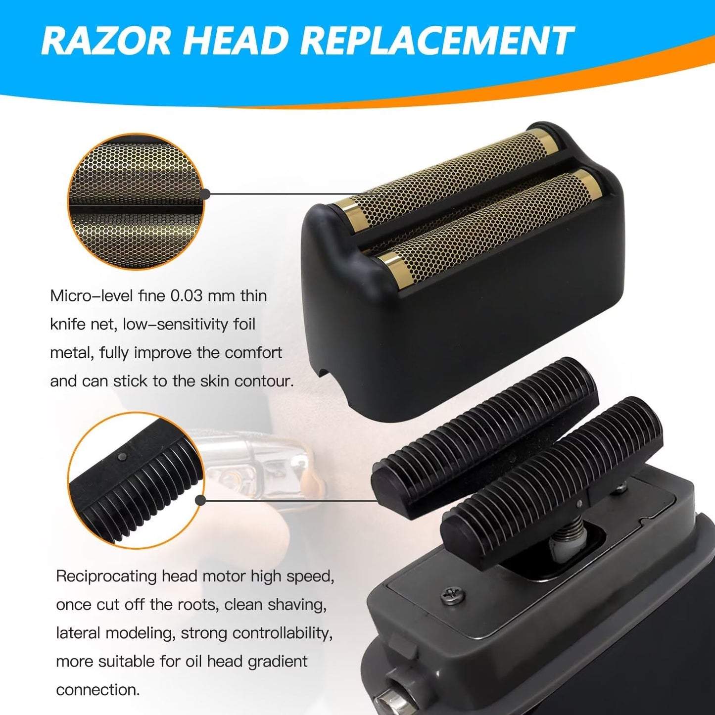 Replacement Foil Double Foil Cutter Head for BaBylis Pro FX FX3 Shaver Matte Black Shaver #FXRF2G Beauty and Personal Care Acupress