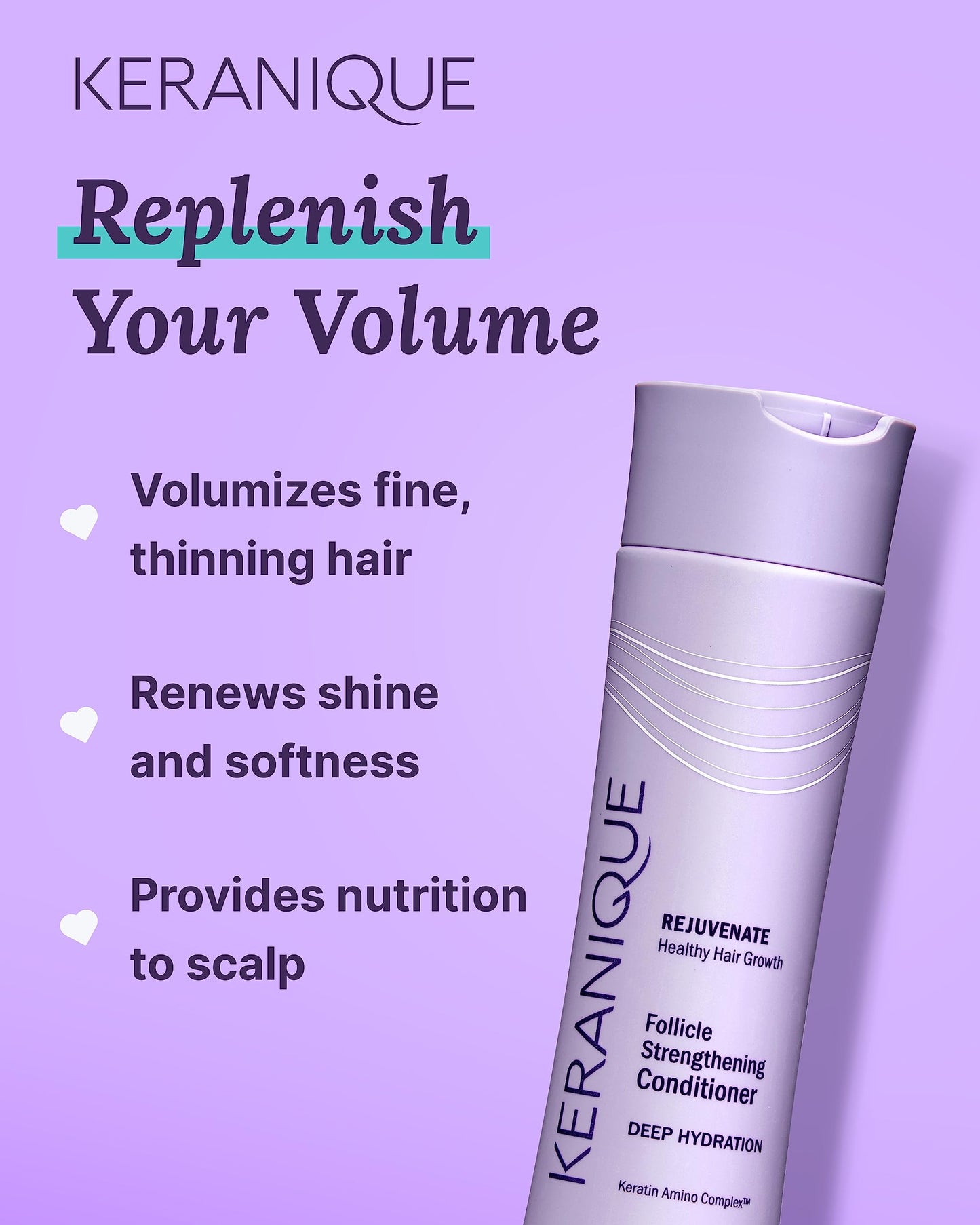Keranique Hydrating Deep Conditioner for Dry Damaged Hair - Deep Hydration Hair Conditioner for Women with Keratin - Intense Hydrator for Repairing