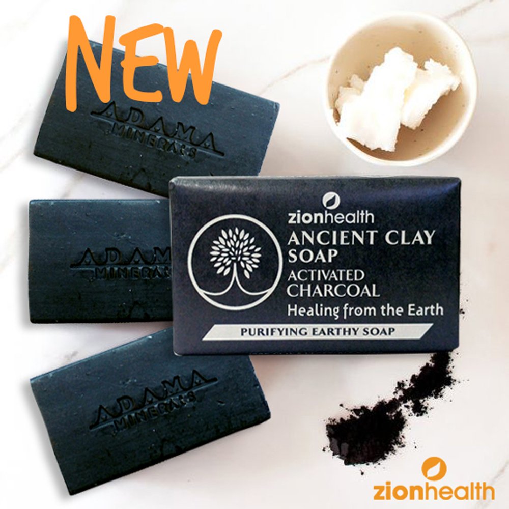 Zion Health Ancient Clay Soap Activated Charcoal, 6 Oz Beauty & Personal Care Adama Minerals