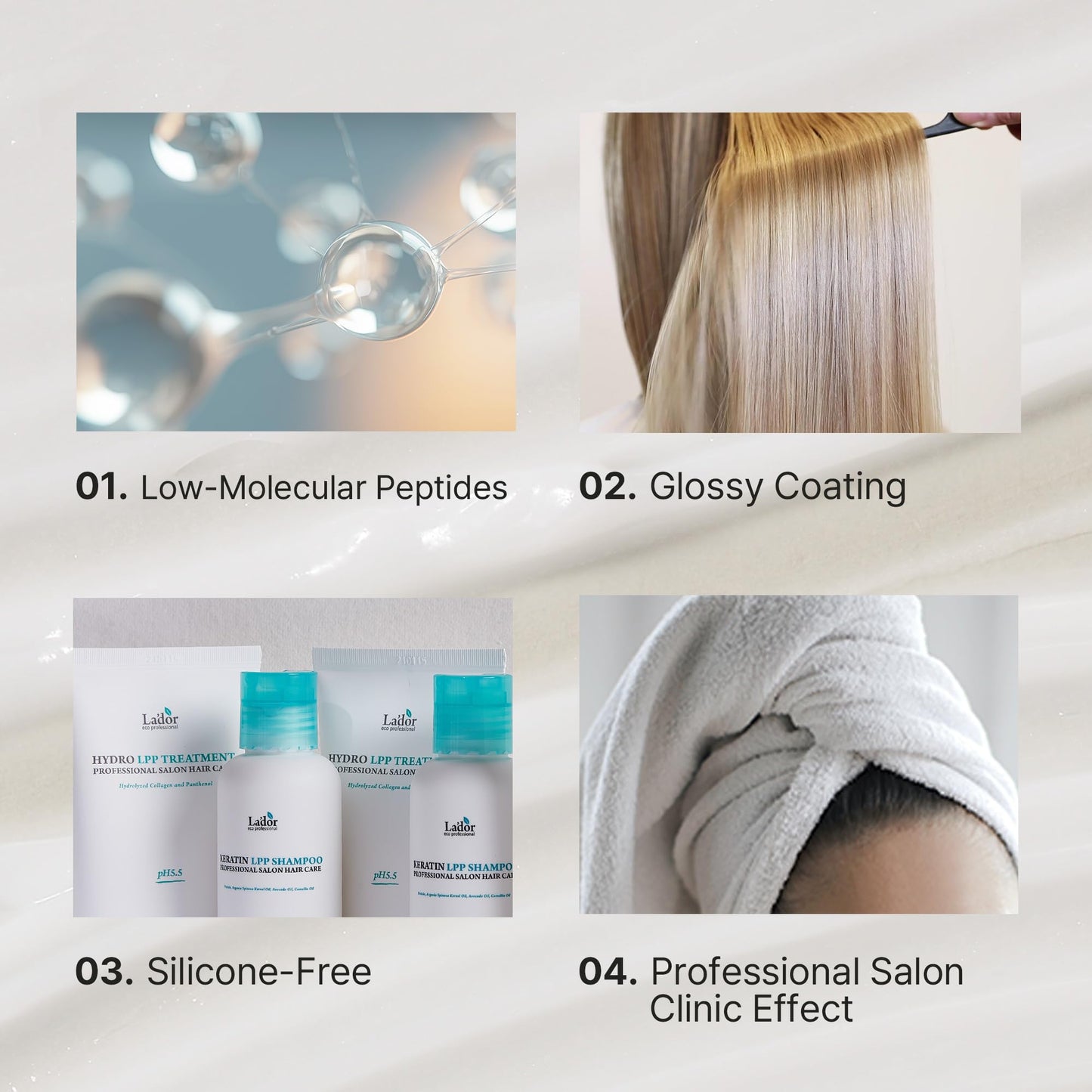 LADOR Hydro LPP Keratin Hair Treatment - Anti Frizz Conditioner Mask for Dry, Damaged, Color Treated, Gray Hair - Hydrolyzed Collagen (2. 5.07 Fl Oz)