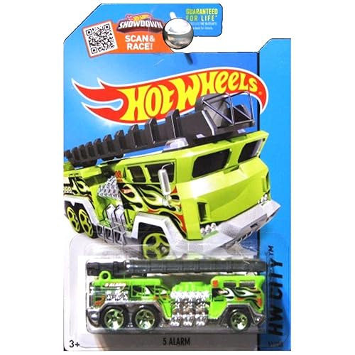 Hot Wheels 2015 HW City 5 Alarm (Fire Engine) 51/250, Neon Green