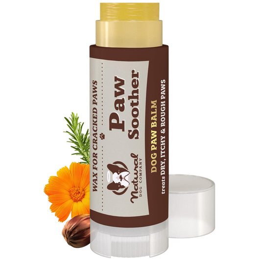 Natural Dog Company Paw Soother Balm Stick 0.15 oz – Organic, Lick-Safe Moisturizer for Dry Cracked Paws – Winter Healing & Soothing Relief