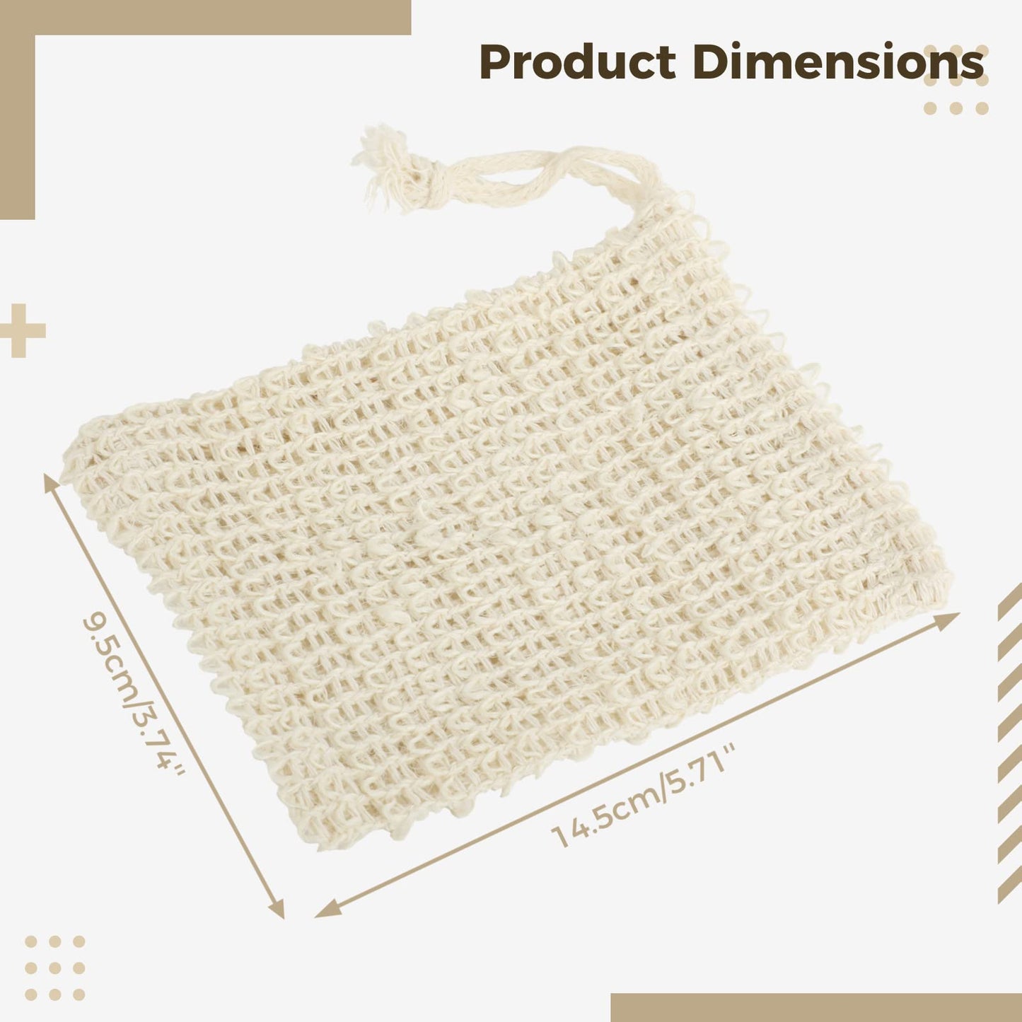 COSYOO 100 Pcs Sisal Soap Saver Bag with Drawstring, Plastic-Free Soap Saver Bags Reusable& Natural Bubble Exfoliating Pouch for Bath & Shower, Zero