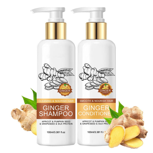 Ginger Shampoo and Conditioner Set, Deep Nourishing Shampoo and Conditioner for Hair Growth, Scalp Care, Frizz Control, and Damage Repair, Adds Shine Beauty & Personal Care TUOSHITONG