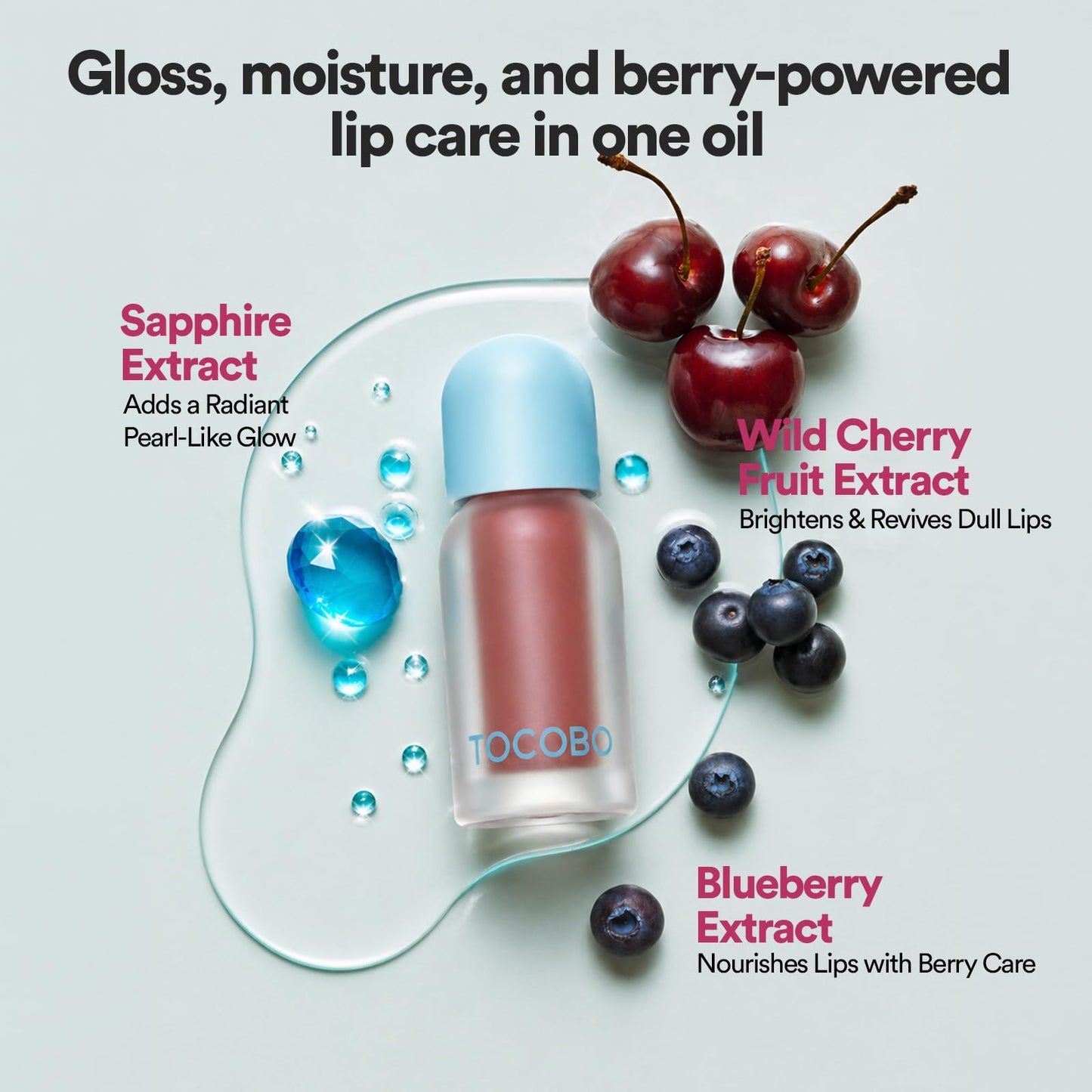 TOCOBO Korean Skincare Juicy Berry Plumping Lip Oil (03 Black Cherry) Beauty and Personal Care TOCOBO
