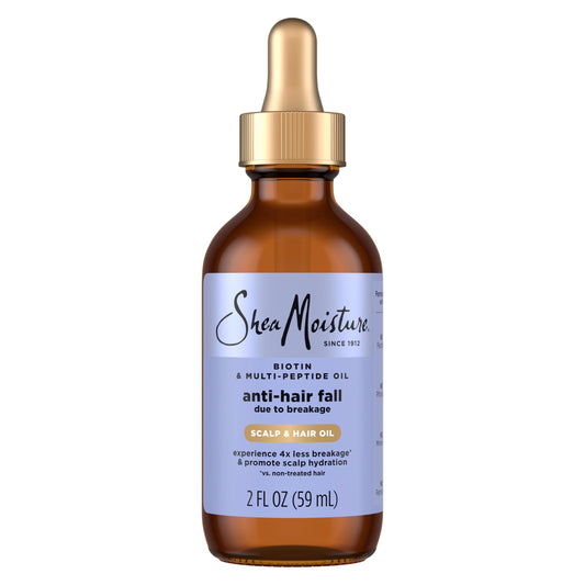 SheaMoisture Scalp & Hair Oil Anti-Hair Fall for Healthy Looking Hair and Moisturized Scalp, with Biotin & Multi-Peptide ScalpBoost Technology, 2 oz