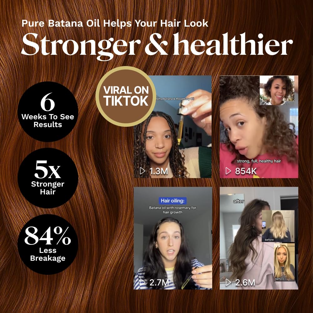 Keyoma Batana Oil for Hair Growth with Rosemary: Nourish & Detox Scalp for Thicker, Stronger, Longer Hair - 100% Organic Batana Oil from Honduras