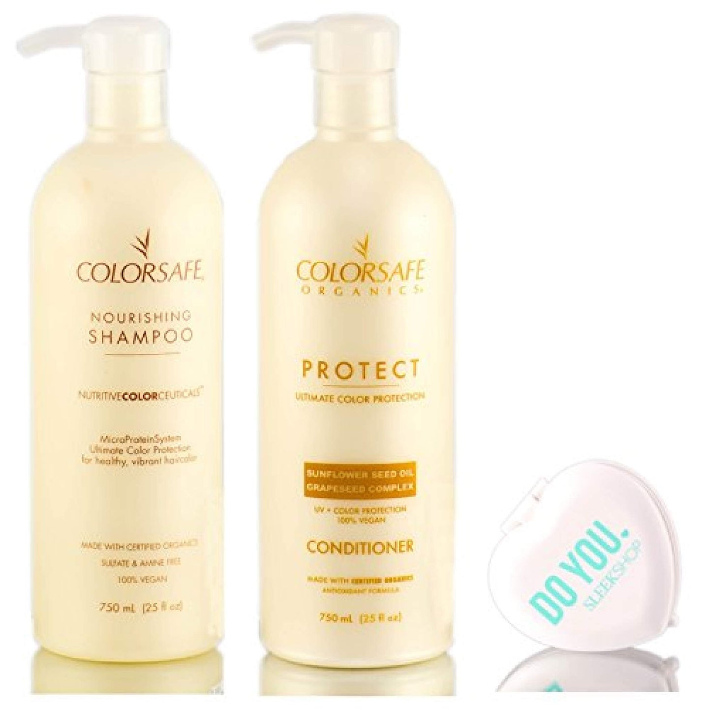 All Nutrient COLOR SAFE Shampoo & Conditioner DUO Set, extends color life (with Sleek Compact Mirror) (25 oz / 750ml Large DUO Kit)