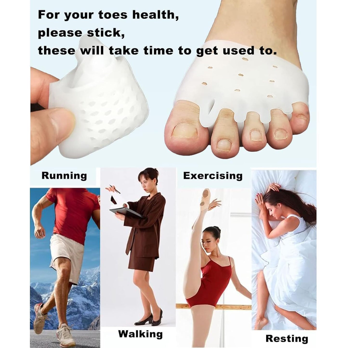 Silicone Toe Separators for Women & Men,Silicone Toe Separator,Toe Separators,Toe Separators for Women,Toe Spacers,4 Pairs, Ball of Foot Cushions Beauty & Personal Care Aaznslsn