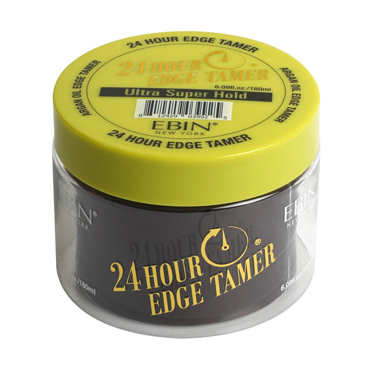 EBIN NEW YORK 24 Hour Edge Tamer Ultra Super Hold 6.34 fl.oz/180ml No Flaking, Smooth Shine, Argan & Castor Oil, Strong Edge Control Gel, Edge gel