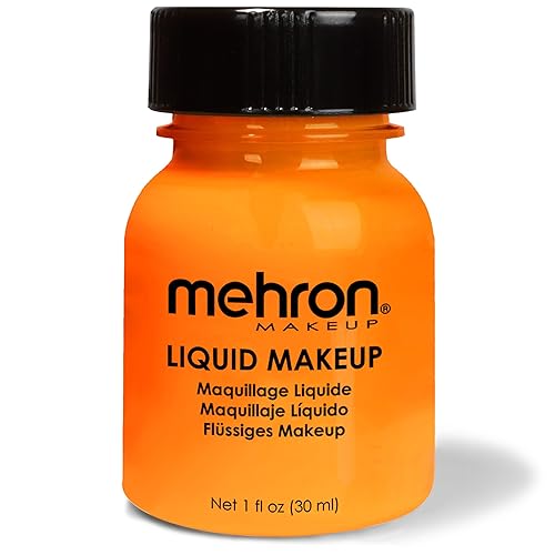Mehron Makeup Liquid Makeup | Face Paint and Body Paint Perfect for Halloween, Cosplay I Air Brush Compatible Body Paint(1 oz) (Orange)