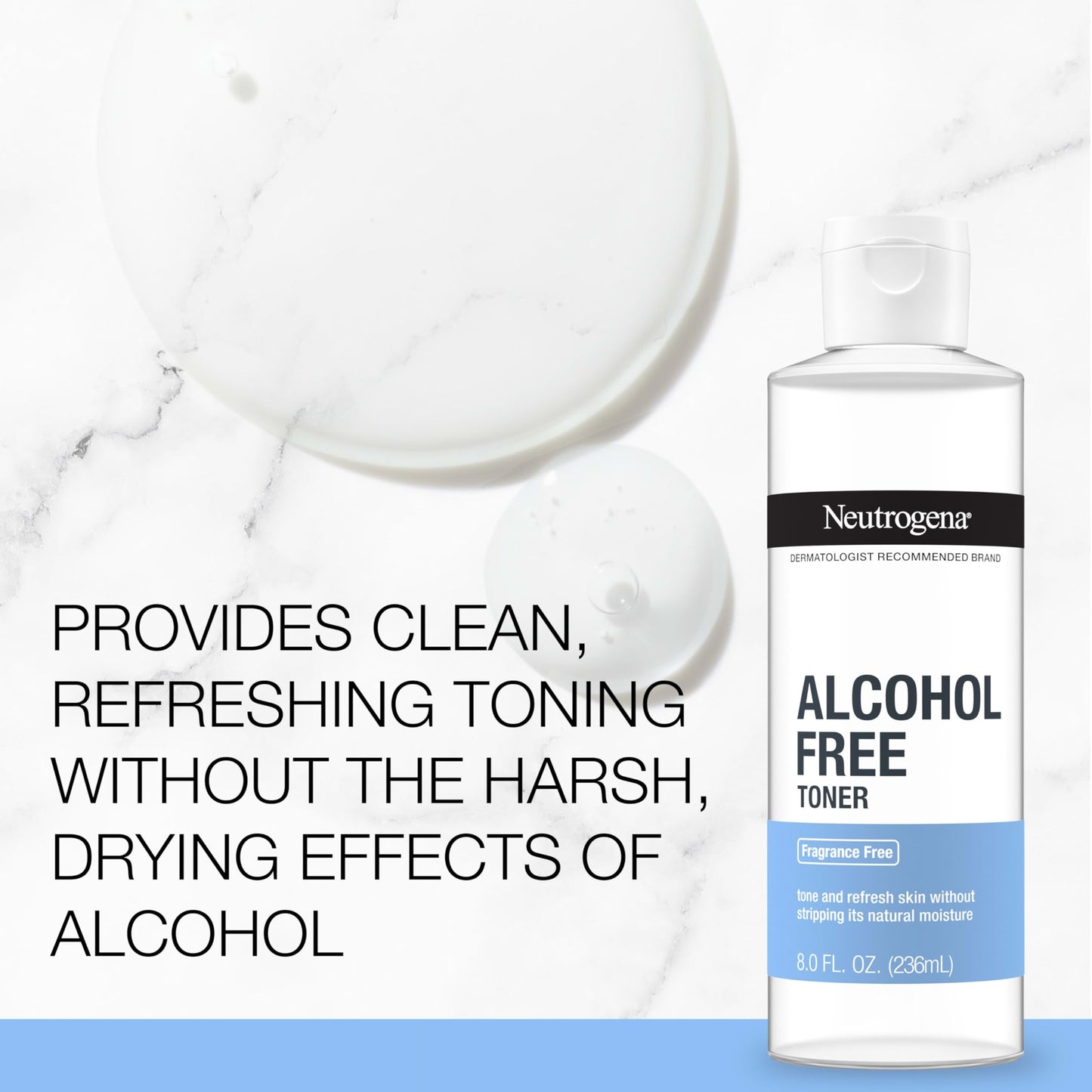 Neutrogena Alcohol-Free Gentle Daily Facial Toner, Fragrance-Free to Tone & Refresh Skin, Gently Removes Impurities & Reconditions Skin