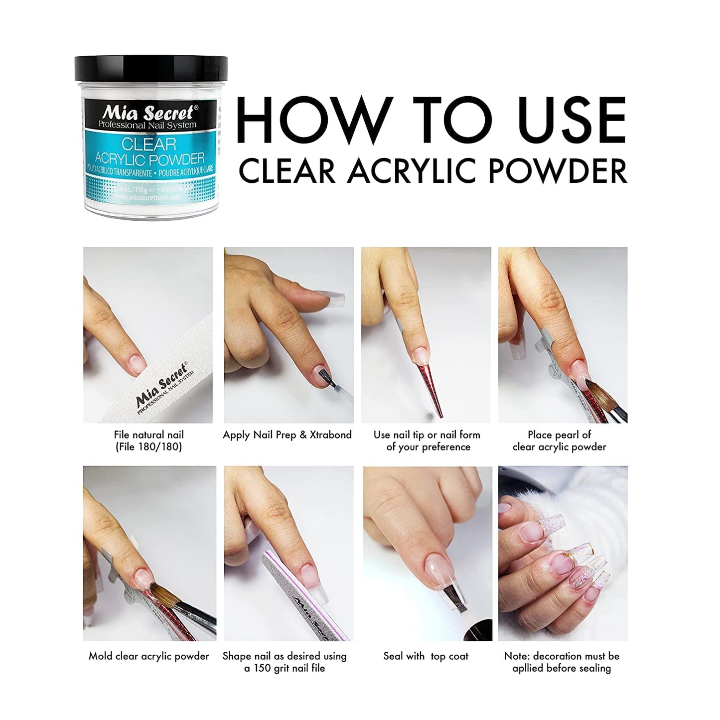 Clear Acrylic Powder by MIA SECRET