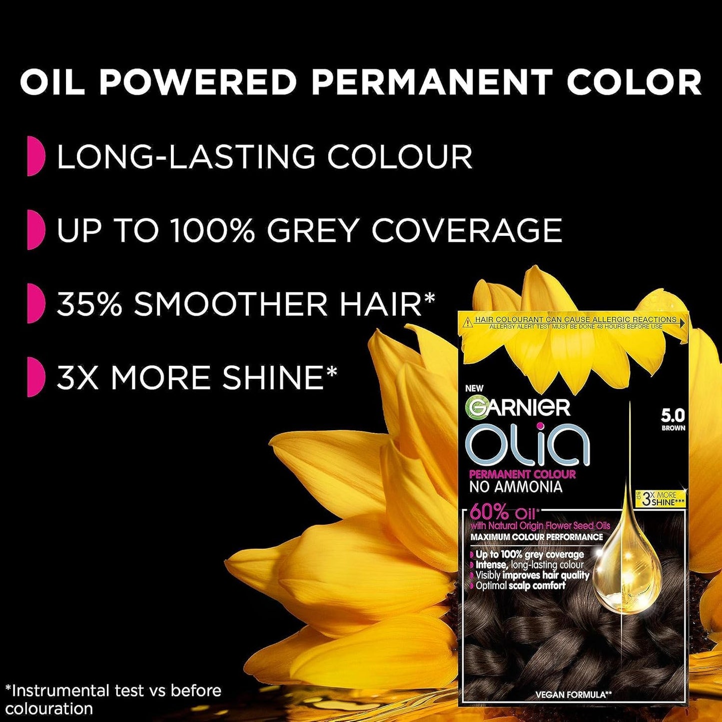 Garnier Olia Oil Powered Permanent Haircolor, 6.0 Light Brown 1 ea