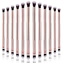 Perthlin 12 Pcs Eyeshadow Smudge Brush 2 in 1 Eyeshadow Double Ended Concealer Brush Under Eye Small Soft Firm Pointed Foundation Makeup Applicator