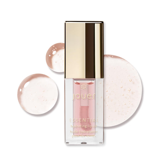Jouer Essential Hydrating Lip Oil - Natural Shine - 99% Plant-Derived Ingredients - Fragrance Free - Non-Sticky - Nourishes Dry Lips - Paraben, Gluten