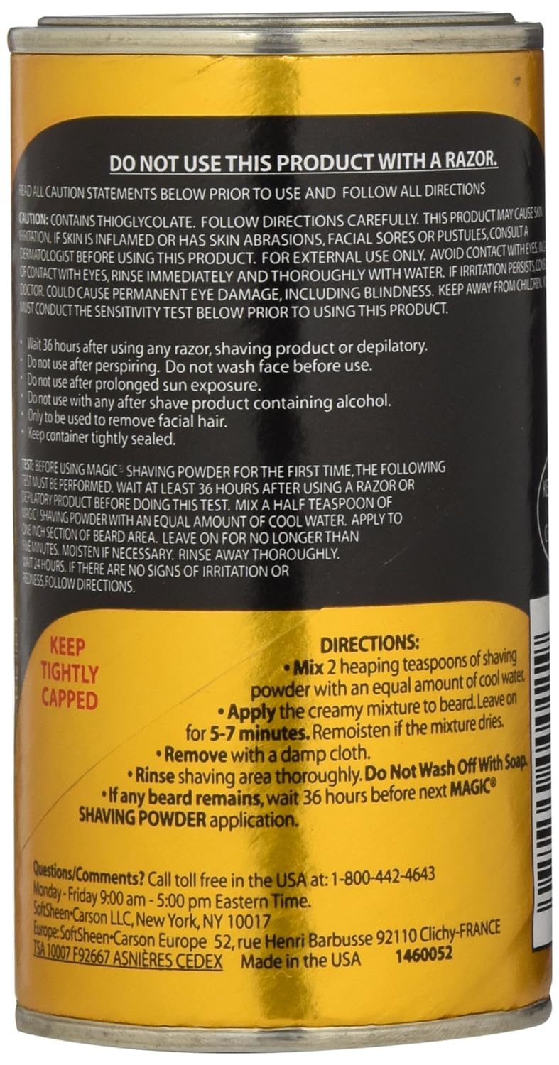 SoftSheen-Carson Magic Razorless Shaving for Men, Magic Shaving Powder with Fragrance, Coarse Textured Beards, Formulated for Black Men, Depilatory Beauty and Personal Care Soft-Sheen Carson