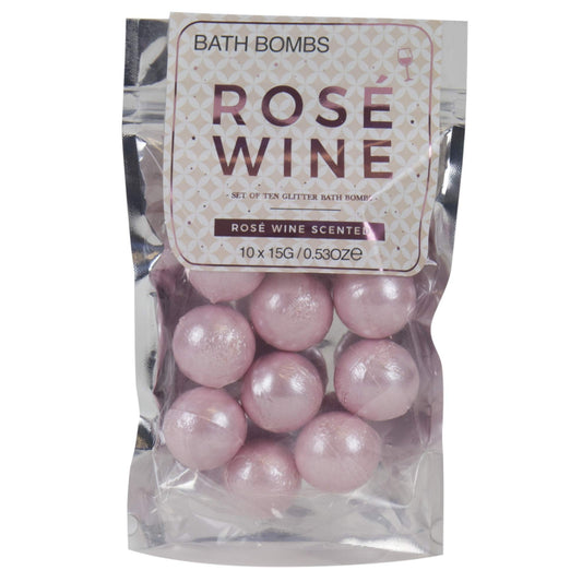 Gift Republic Rosé Scented Bath Bombs Pink Sparkly Mini Fizzies Pampering for Women Mother's Day Birthday Teachers Christmas Pack of 10 Beauty and Personal Care Gift Republic