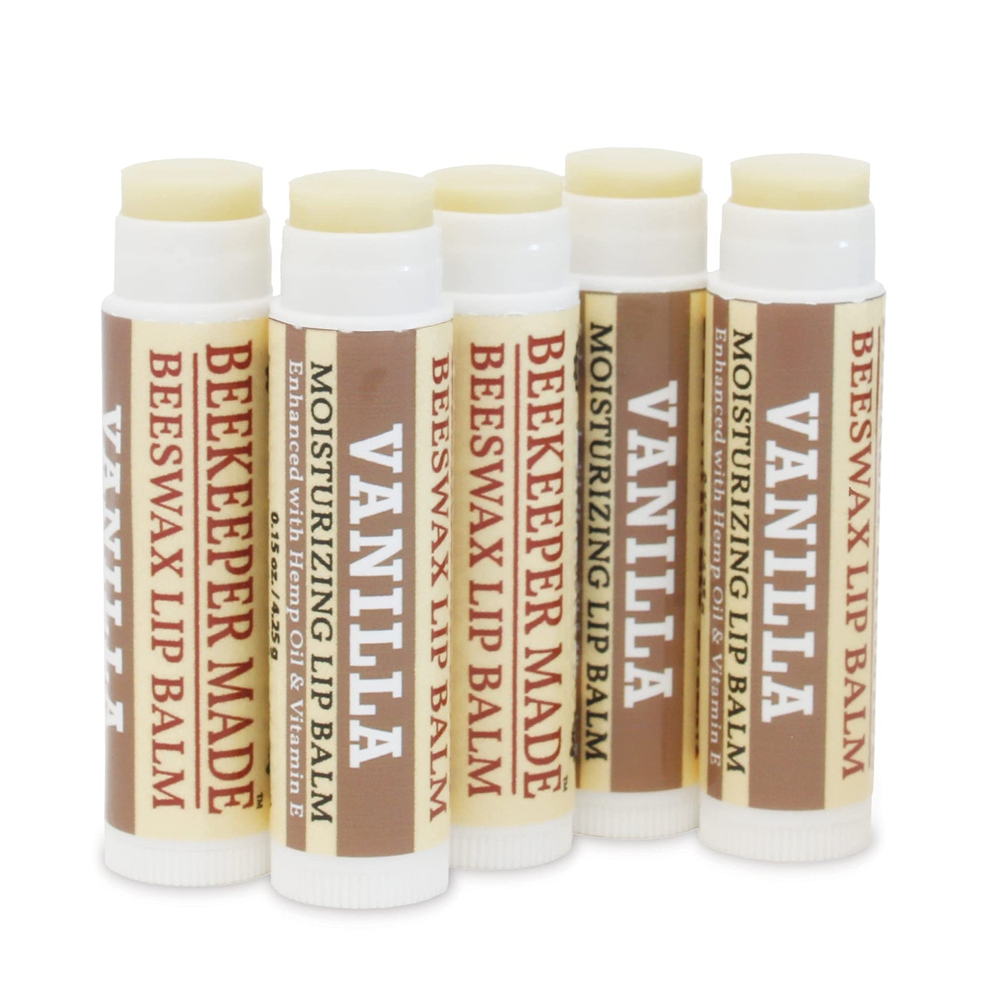 Beekeeper Made Beeswax Bulk Lip Balm, 40 Count | For Men, Women, and Children. Great for Gifts, Showers, & More (Vanilla)