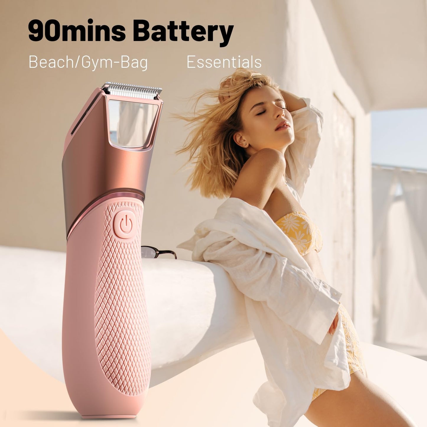 Rechargeable Bikini Trimmer for Women:Body Groomer with Mirror & LED Light for Shower Travel - IPX7 Waterproof Pubic Hair Razor, Ceramic Blades Beauty and Personal Care JMJDYITAO