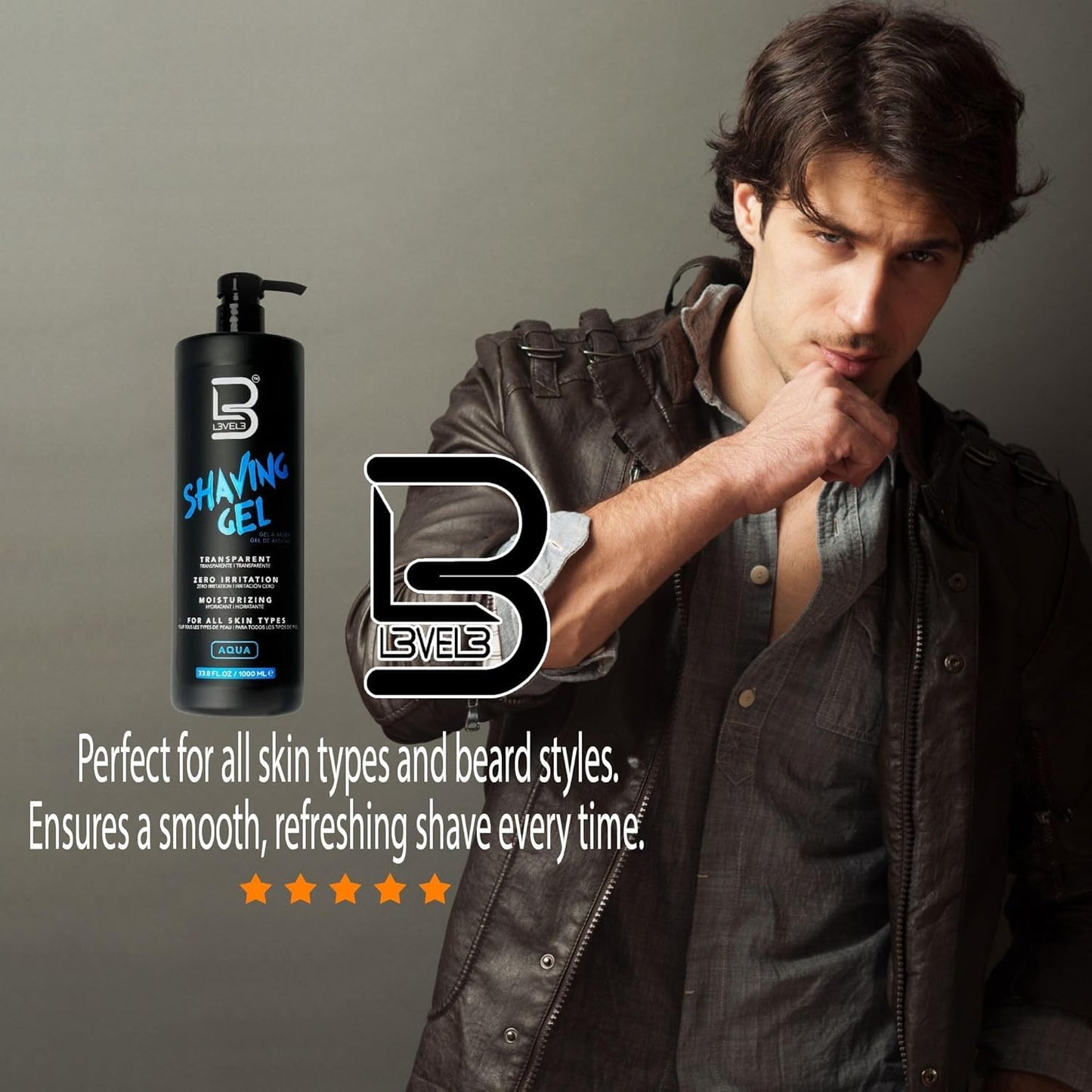 L3 - Level 3 Shaving Gel - Straight Razor Shave Gel - Non-Irritating - Refreshing Smell - No Hot Towel Necessary - Level Three Razor Gel (Aqua Beauty and Personal Care L3