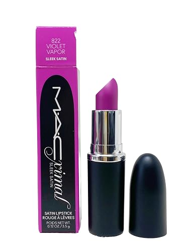 MAC Cosmetics Ximal Sleek Satin Lipstick - 822 Violet Vapor (Electric violet) 0.12 Oz / 3.5 g