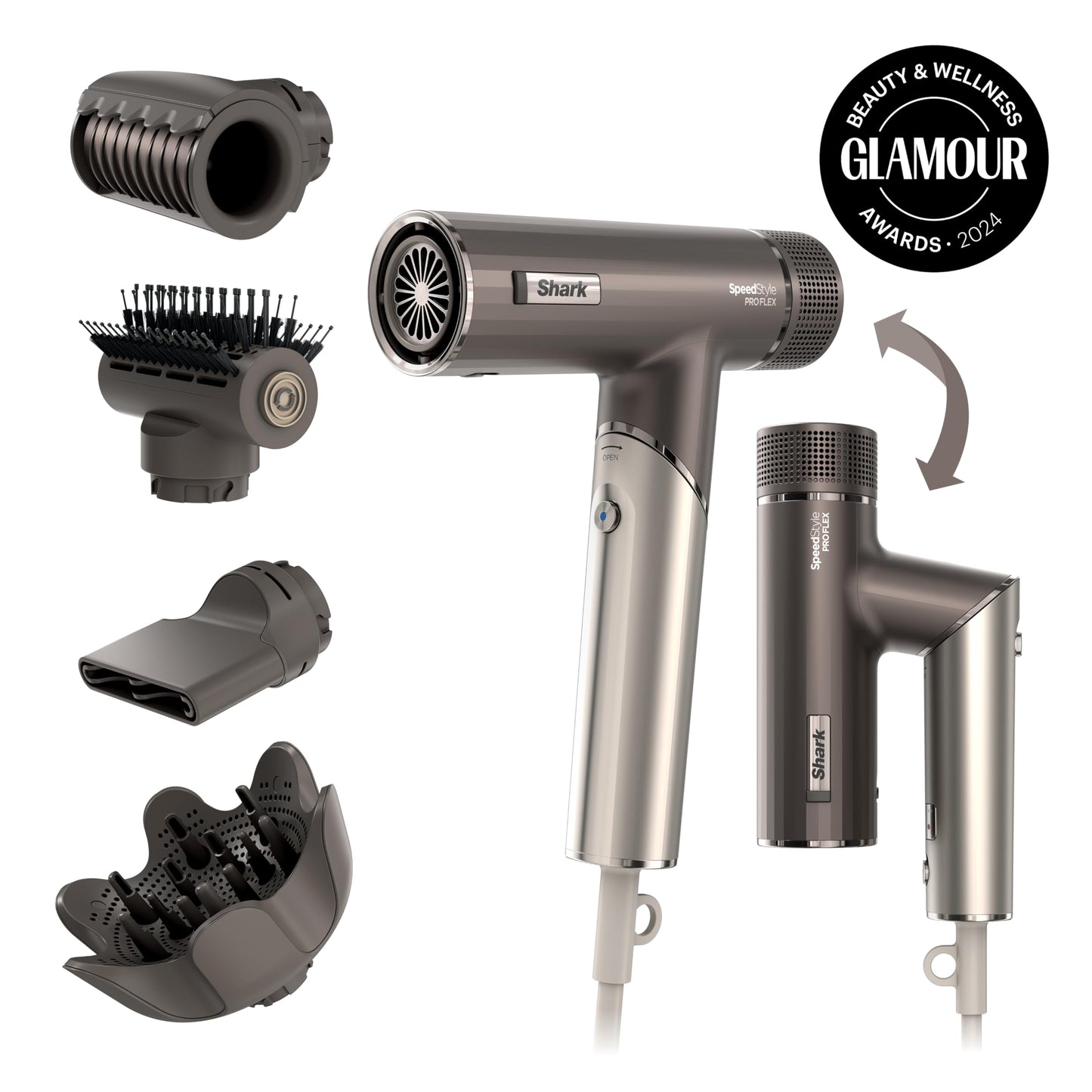 Shark SpeedStyle Pro Flex Professional Performance High-Velocity Hair Dryer System with Scalp Shield & IQ Speed Styling and Drying Suite, Lightweight Beauty and Personal Care Shark