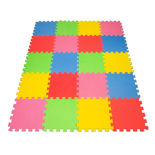 Angels 20 XL Foam Mats – Colorful Interlocking EVA Puzzle Tiles for Kids, Non-Toxic Safe Play Area Floor for Babies, Toddlers & Children