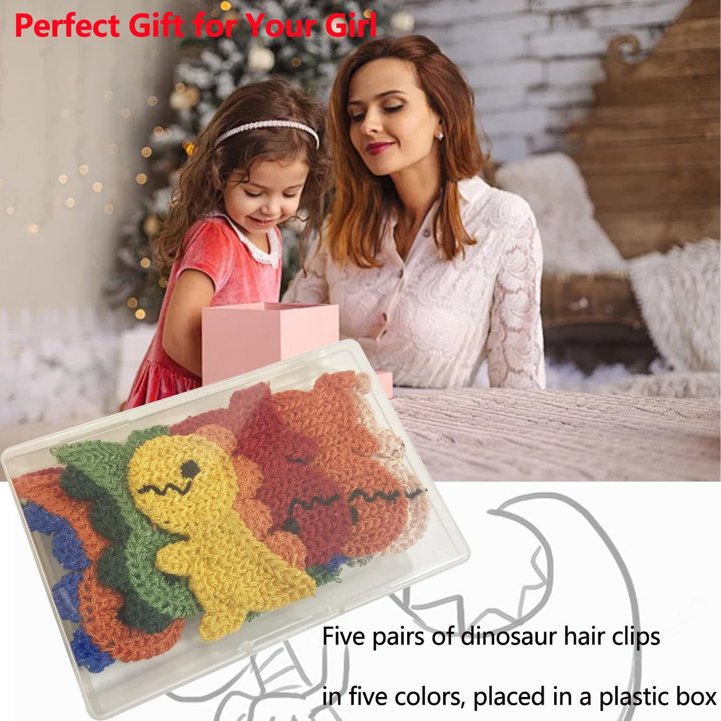 10 Piece Dinosaur Snap Hair Clips, Cute Barrettes and Cartoon Hairpins for Women, Girls, Toddlers, and Kids