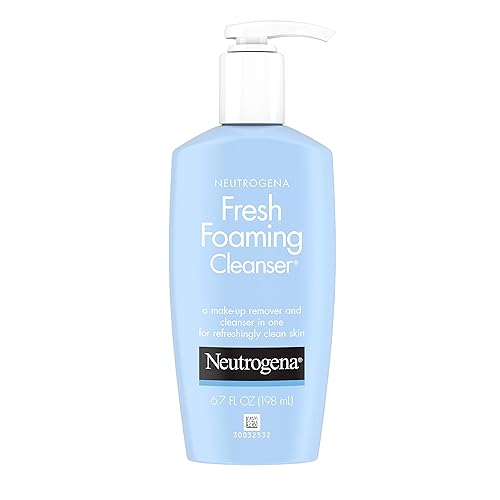 Neutrogena Fresh Foaming Gentle Daily Facial Cleanser & Makeup Remover, Soap Free, Removes Dirt, Oil & Waterproof Makeup, Non-Comedogenic