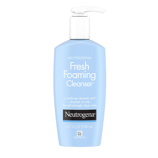 Neutrogena Fresh Foaming Gentle Daily Facial Cleanser & Makeup Remover, Soap Free, Removes Dirt, Oil & Waterproof Makeup, Non-Comedogenic