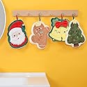 Tyrafry Luxury Holiday Christmas Hand Towels, Absorbent Hand Towel for Kitchen Bathroom Bedroom, Set of 4