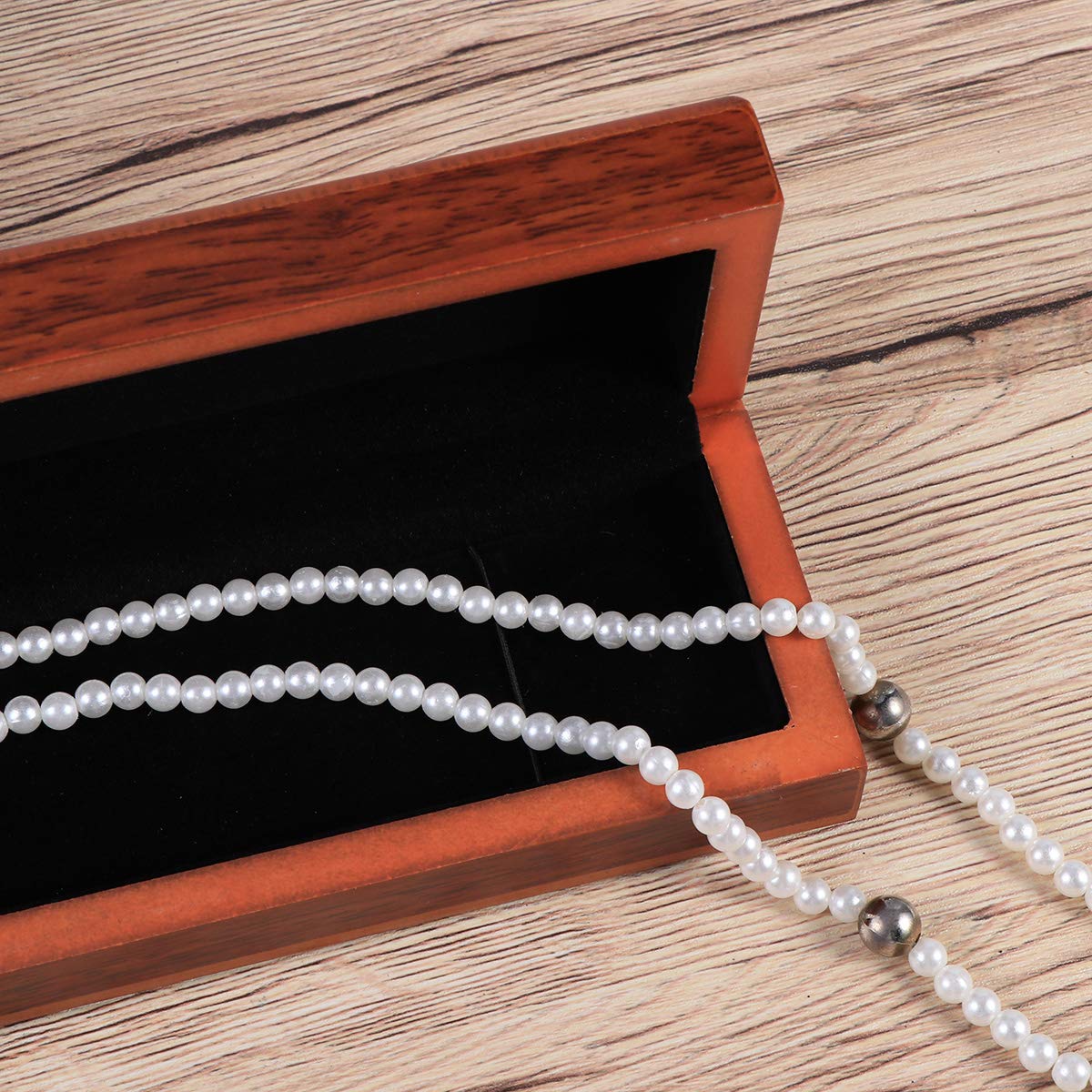 Decorative Storage Box Organizer for Jewelry Necklace Bracelet Watch Delicate Wooden Box for Women Girl Men - Rectangular