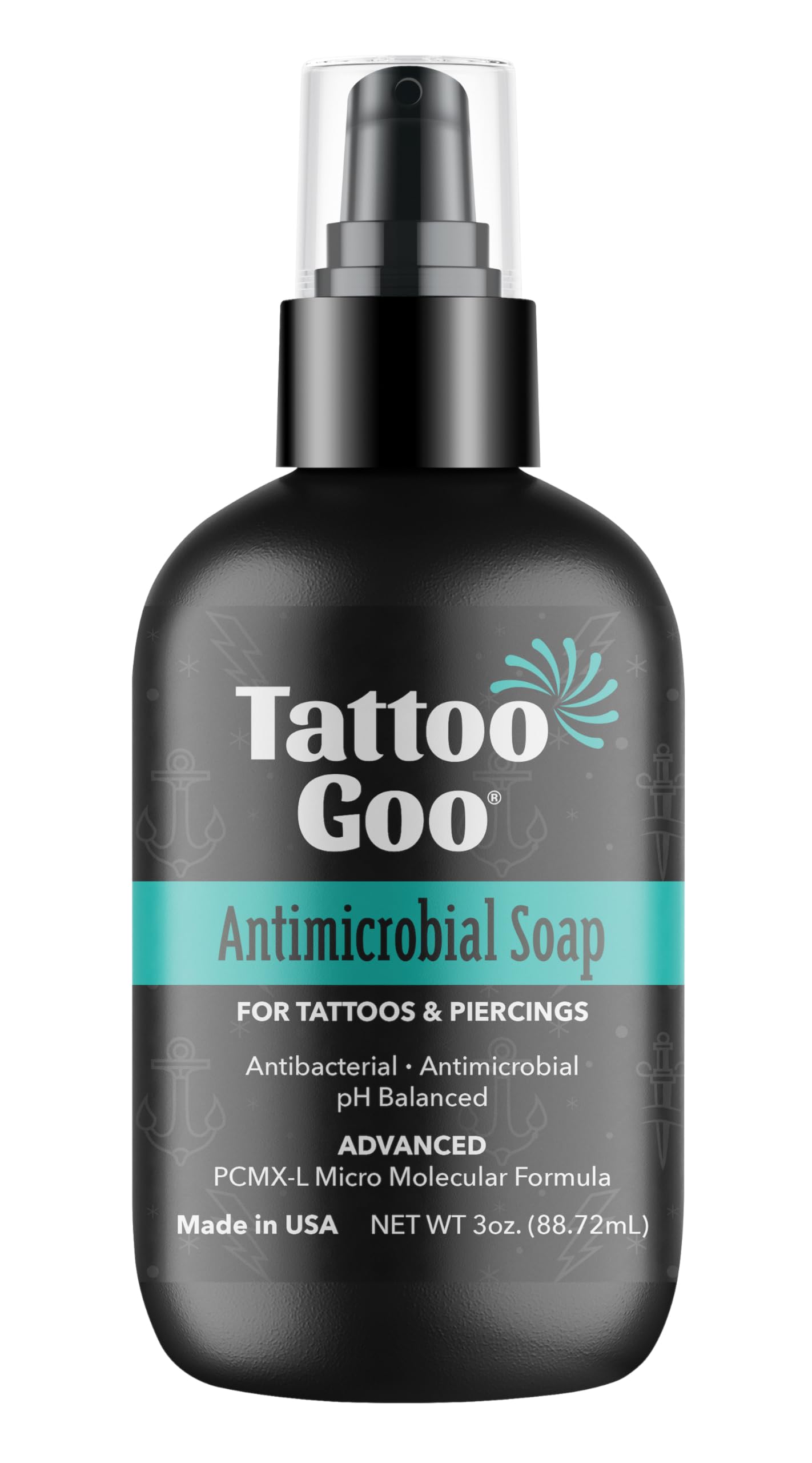 Tattoo Goo Cleansing Soap, 3 oz, For Piercing & Tattoo Aftercare, Hydrates and Cleans Dirt, pH Balanced Soap, Leaves No Residue, No Fragrance Beauty and Personal Care Tattoo Goo