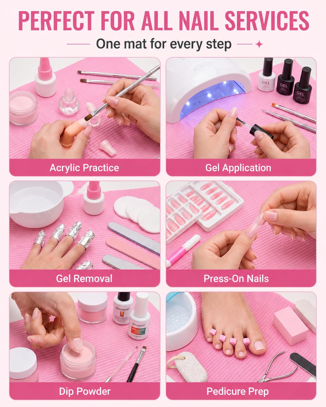 Makartt Disposable Nail Mats: 20 Pcs Foldable Nail Paper Towels for Table Acrylic Practice Sheet 3 Ply Waterproof Nail Art Table Mats Clean Pads Beauty and Personal Care Makartt