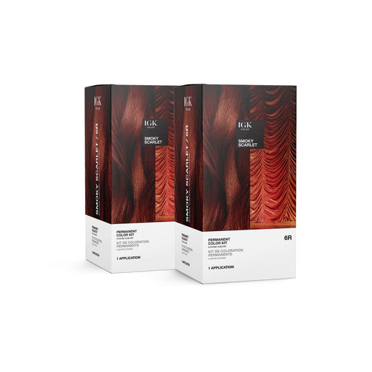 IGK Permanent Hair Color Kit | 6R Smoky Scarlet - Intense Auburn | 100% Gray Color Coverage + Strengthen + Shine | Ammonia Free Beauty & Personal Care IGK