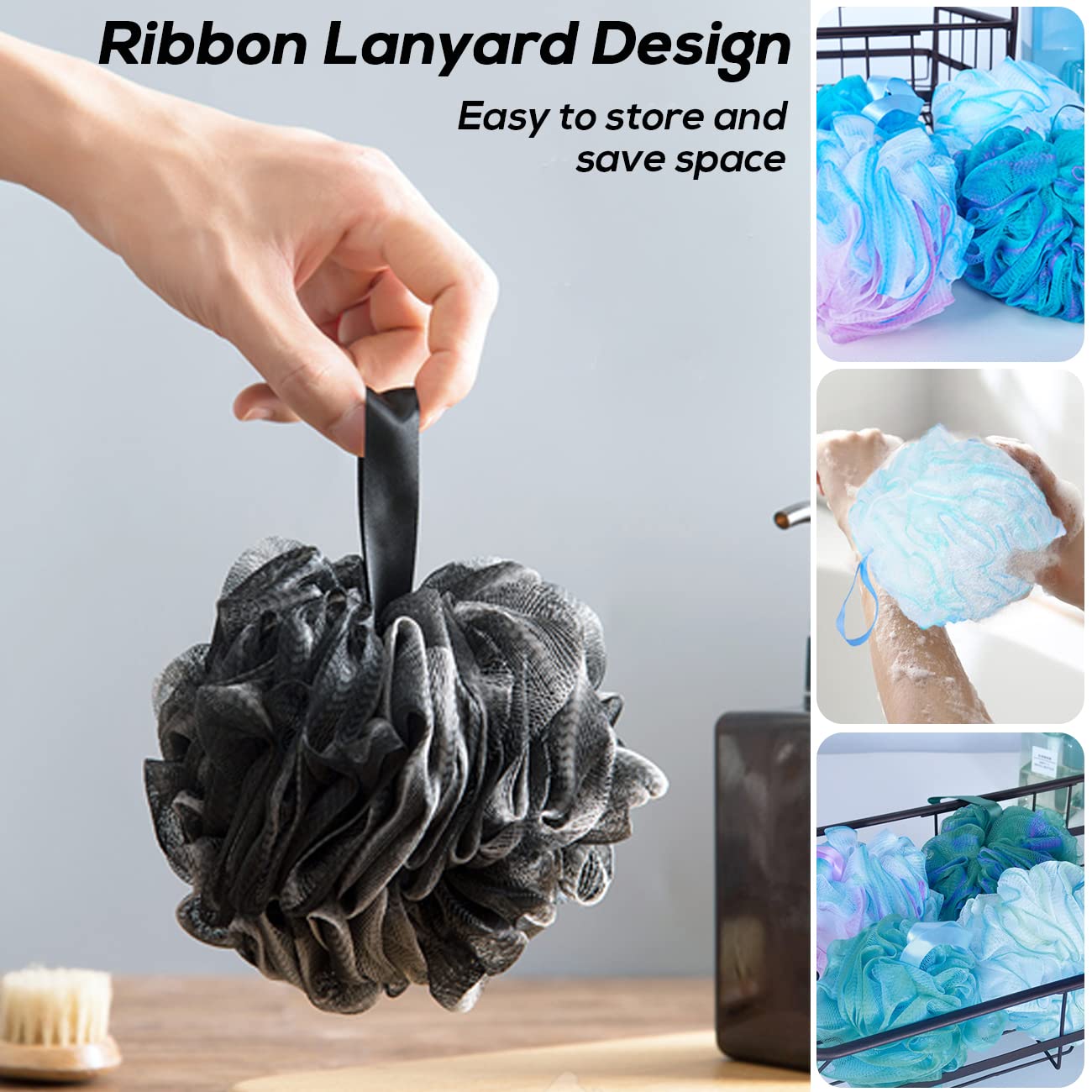 8 Pcs Shower Loofahs,75G Bath Loofah Sponge,Exfoliating Shower Pouf Balls for Women,Men,Cleanse,Soothe Skin,Exfoliate with Beauty Bathing Accessories Beauty and Personal Care Meirrnyyu