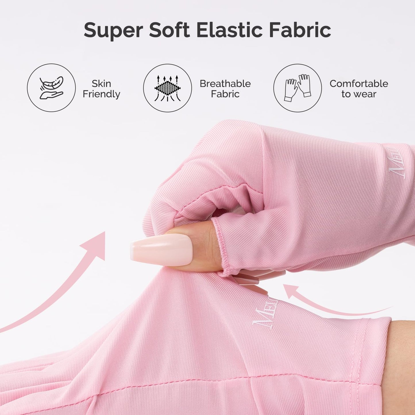 MelodySusie Premium UV Protection Gloves for Manicures, Cool Feeling Fabric,Professional UPF50+, UV Gloves for Gel Nail Lamp, Anti UV Light, Skin Care Beauty and Personal Care MelodySusie